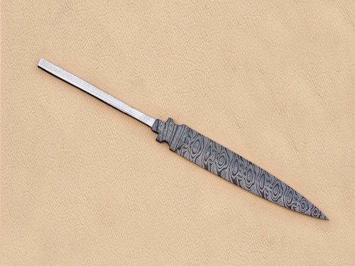 Twisted Damascus Steel Custom Made 2 Edged Dagger Blade Blank