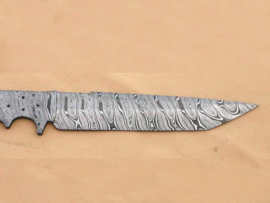 Custom made Damascus Steel Modified Sub Hilt Fighter Bowie Knife Blade Blank Custom made Damascus Steel Modified Sub Hilt Fighter Bowie Knife Blade Blank