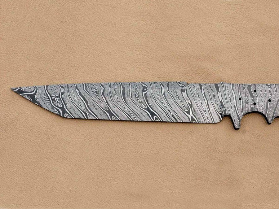 Custom made Damascus Steel Modified Sub Hilt Fighter Bowie Knife Blade Blank Custom made Damascus Steel Modified Sub Hilt Fighter Bowie Knife Blade Blank