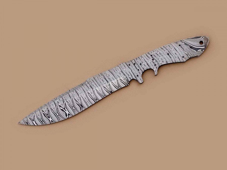 Custom made Damascus Steel Sub Hilt Recurve Bowie Knife Blade Blank Custom made Damascus Steel Sub Hilt Recurve Bowie Knife Blade Blank