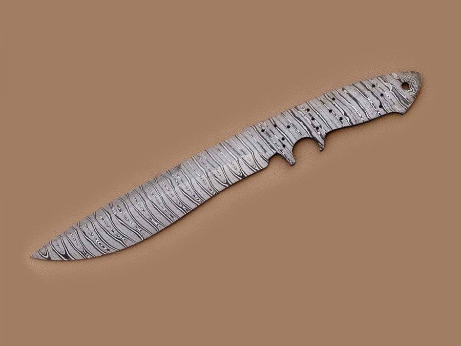 Custom made Damascus Steel Sub Hilt Recurve Bowie Knife Blade Blank Custom made Damascus Steel Sub Hilt Recurve Bowie Knife Blade Blank