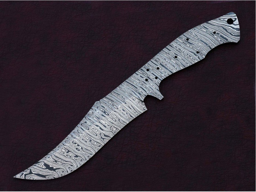 Custom Made Damascus Steel Tactical BOWIE Knife Blade Blank Custom Made Damascus Steel Tactical BOWIE Knife Blade Blank