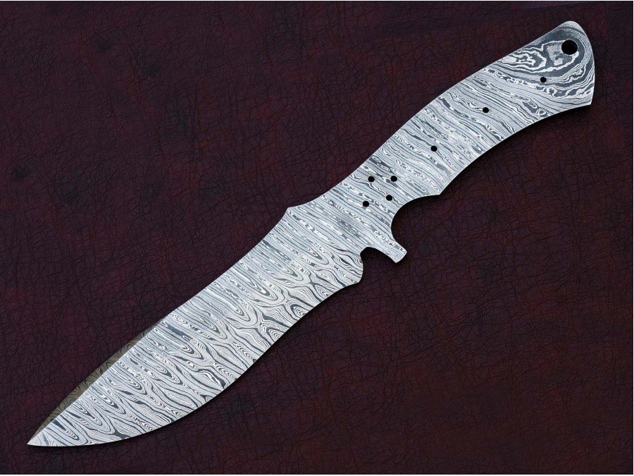 Custom Made Damascus Steel Tactical BOWIE Knife Blade Blank Custom Made Damascus Steel Tactical BOWIE Knife Blade Blank