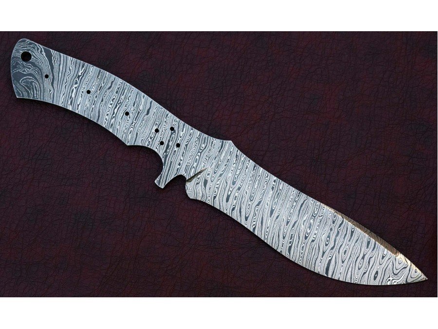 Custom Made Damascus Steel Tactical BOWIE Knife Blade Blank Custom Made Damascus Steel Tactical BOWIE Knife Blade Blank