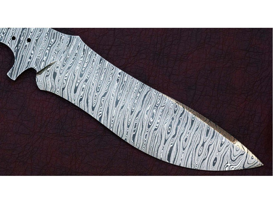 Custom Made Damascus Steel Tactical BOWIE Knife Blade Blank Custom Made Damascus Steel Tactical BOWIE Knife Blade Blank