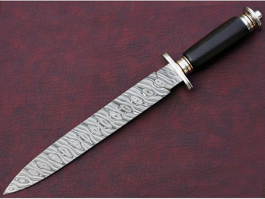 Custom Handmade Twist Pattern Damascus Steel Dagger Knife