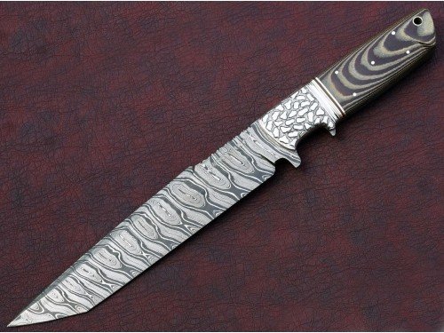 Custom Hand Made Twisted Pattern Damascus Sub Hilt Tactical Knife