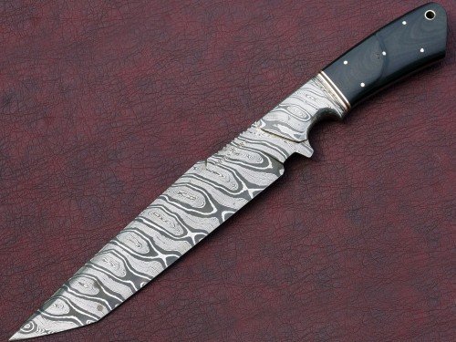 Custom Hand Made Twisted Pattern Damascus Sub Hilt Tactical Knife